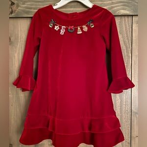 Toddler Holiday Christmas Dress Good Lad Girls 24 Months Red Velveteen Dress EUC